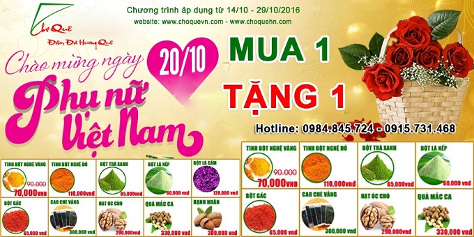 chương trình khuyến mãi 20/10